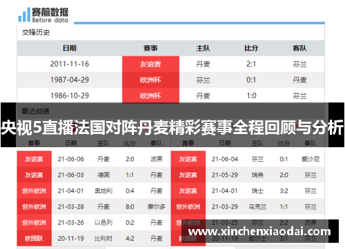 央视5直播法国对阵丹麦精彩赛事全程回顾与分析